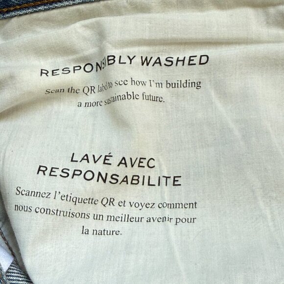 Frame Blue Denim Ankle Crop Distressed Button Fly 33 - Picture 8 of 10